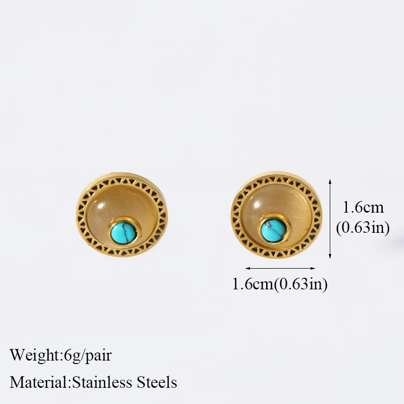 EILIECK 316L Stainless Steel Butterfly Heart Drop Earrings For Women Fashion New Ear Stud Gold-Plated Waterproof Jewelry Gift
