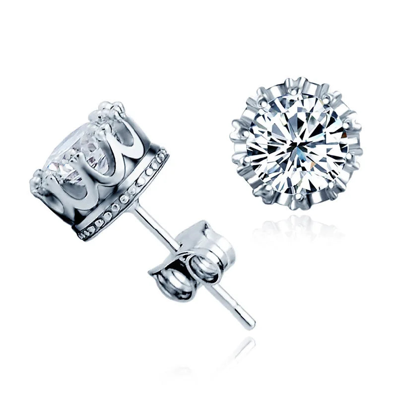 New 925 Sterling Silver Earrings Sparkly Zircon for Women Fashion Wedding Engagement Party Jewelry Gifts