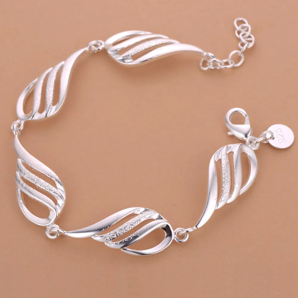 925 Sterling Silver Bracelet Heart High Quality Romance Chain For Woman Men Fashion Engagement Party Wedding Jewelry Gift