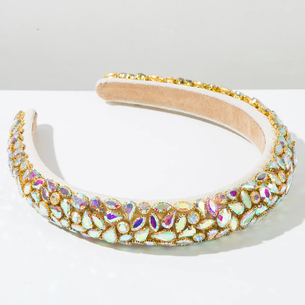 Cross border New Fashionable Baroque Headband Full Diamond Color blocked Heavy Industry Gorgeous Ball Headband for Women