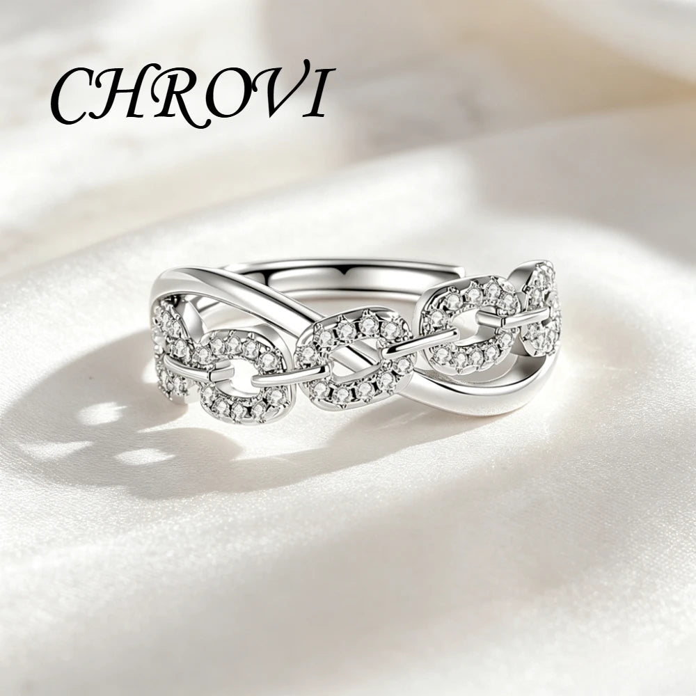 Luxury-Style 925 Sterling Silver Ring Set with Diamonds - Fashionable, Trendy, Personalized Finger Ring for Women