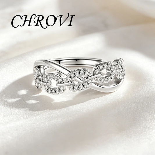 Luxury-Style 925 Sterling Silver Ring Set with Diamonds - Fashionable, Trendy, Personalized Finger Ring for Women