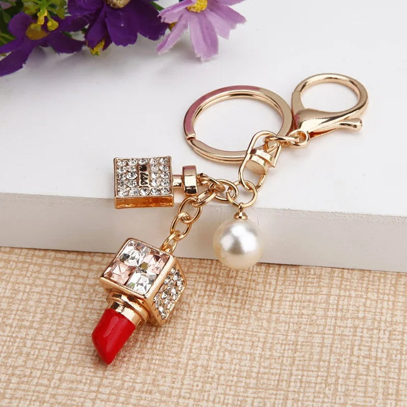 Luxury CC Eiffel Tower Car Key Chains Women Bag Handbag Pendants Plush Keychain Gift Jewelry