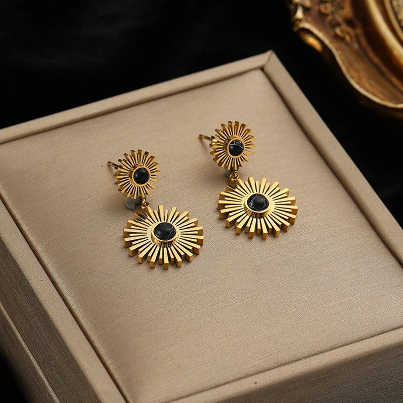 EILIECK 316L Stainless Steel Heart Eye Stone Small Earrings For Women 2024 New Fashion Ear Stud Waterproof Jewelry Gift Bijoux