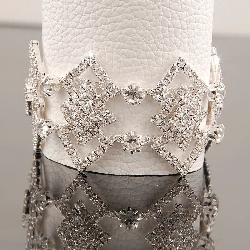 New Fashion Charm Bracelets 925 Silver AAAAA Zircon Crystal Women Bracelet Wedding Engagement Luxury Jewelry