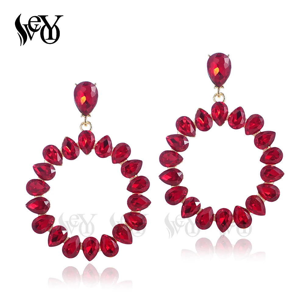 VEYO  Women's Trendy Hollow out Design rhinestone Wedding bride Drop Earrings Fashion Jewelry Wholesale