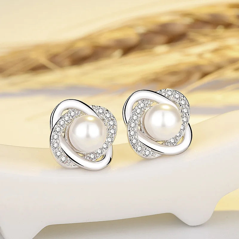 New 925 Sterling Silver Earrings High quality sparkle Zircon for Women Fashion Jewelry Wedding Engagement Party Gifts