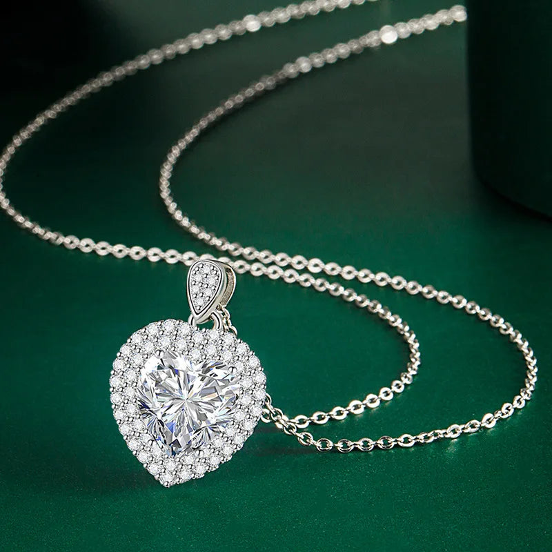 New 925 Sterling Silver Necklace Pendant High Quality For Women Wedding Engagement Moissanite Jewelry Plated white gold Earrring
