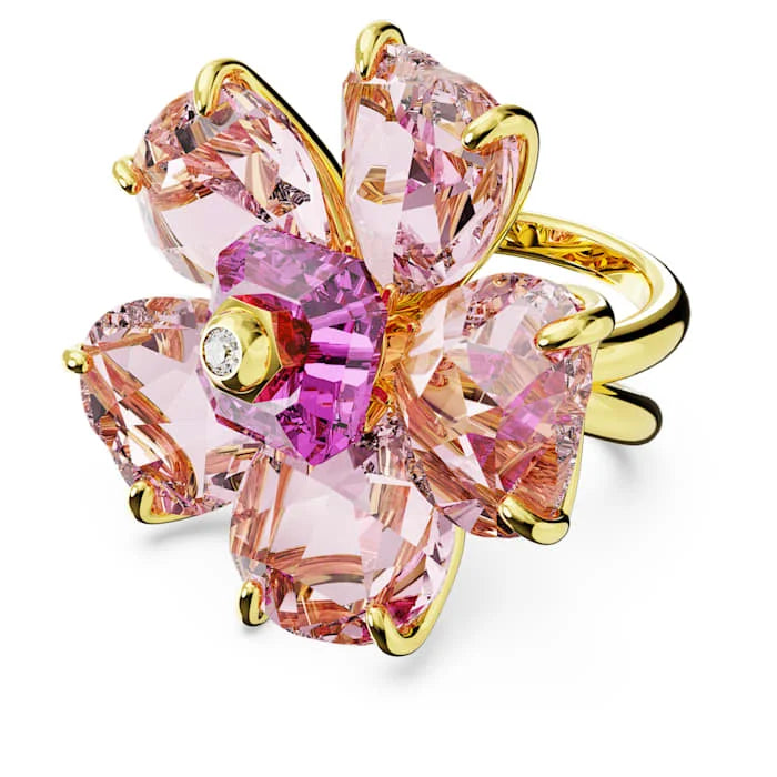 Spring Garden Inspired Multicolor Cubic Zirconia Dragonfly & Flower Jewelry Set,Ring Necklace Earring Bracelet,Light luxury