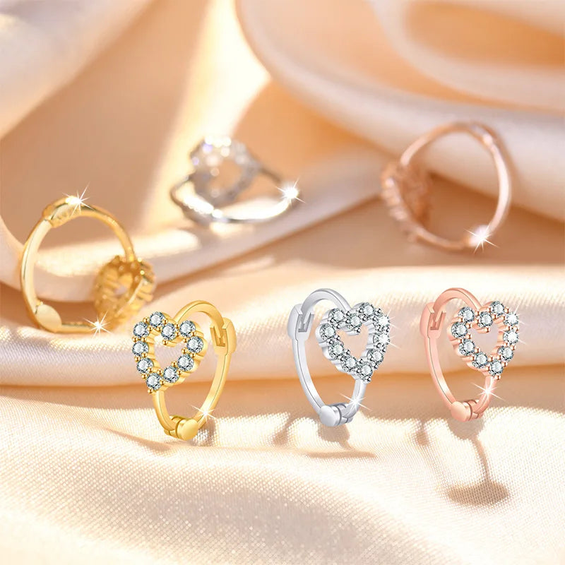 925 Sterling Silver Earrings Heart For Women Exquisite Student Girlfriend Fashion Jewelry Accessories Wedding Gift