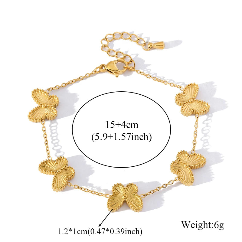 EILIECK 316L Stainless Steel Cubic Zirconia Butterfly Chain Bracelet For Women New Rust Proof Office Ladies Chic Jewelry Gift