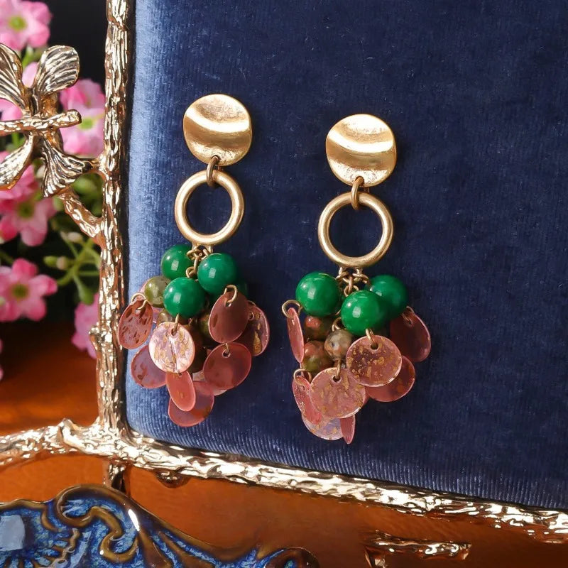 Shell Earrings for Women Tassels Geometric Vintage Palace Style Elegant Aretes De Mujer Dinner Party Exquisite Jewelry