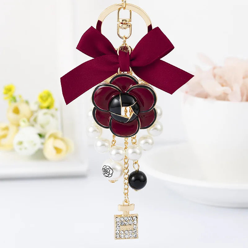 Luxury CC Eiffel Tower Car Key Chains Women Bag Handbag Pendants Plush Keychain Gift Jewelry