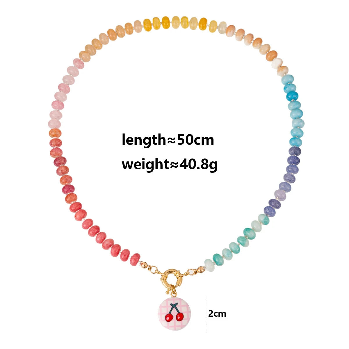 2026 Fashionable Trendy Summer Colorful Heart Beaded Necklace Colorful Beaded Necklace Back-to-School Season Gift