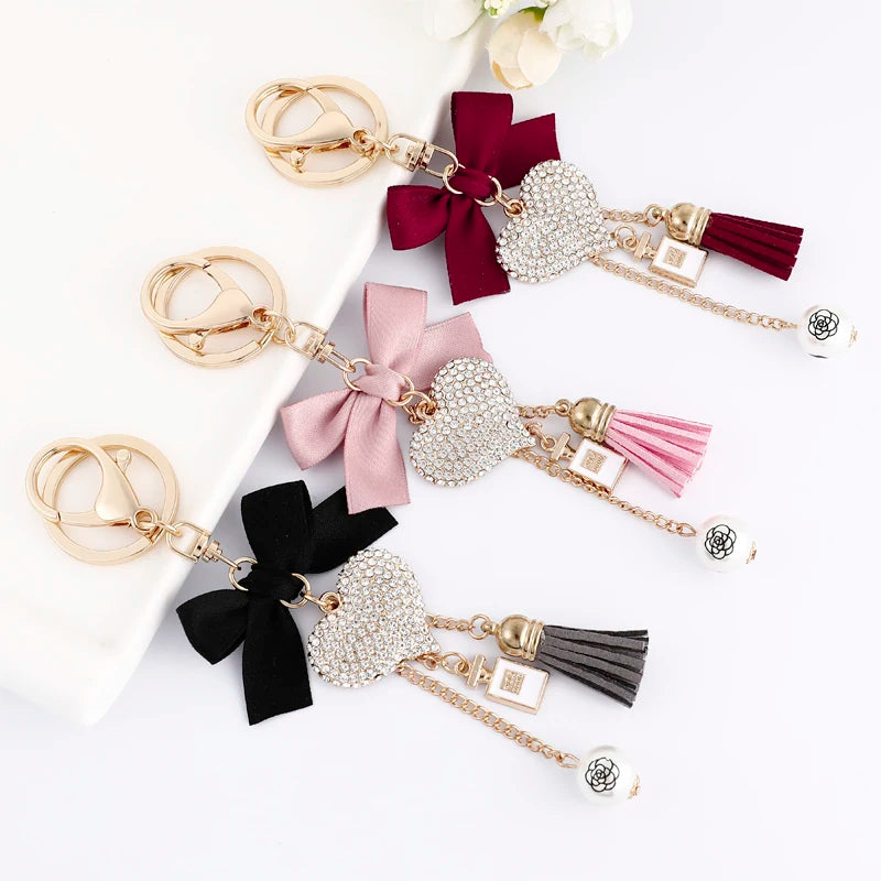 Easya New Pink Bow Love Keychain Backpack Luxury  Jewelry Gift