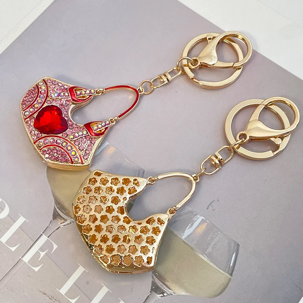 Luxury Women's Love Bag Key Ring Handbag Pendant Car KeyChain Souvenir 2024 New