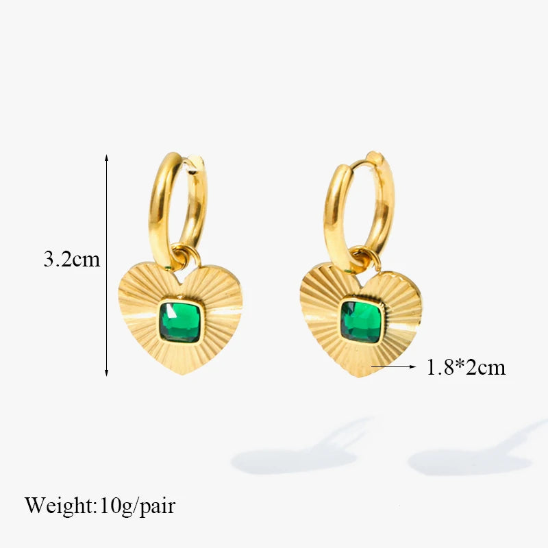 EILIECK 316L Stainless Steel Irregular Heart-shaped Dangle Earrings For Women Stylish Fashion Waterproof Ear Jewelry Lady Gift
