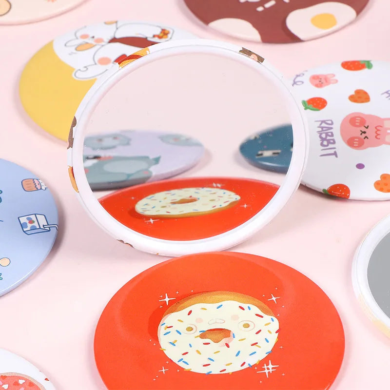 30 Pcs Cartoon Flower Cosmetic Mirror / Sweet Women Makeup Pocket Mini Portable /Nice Party Christmas Gift