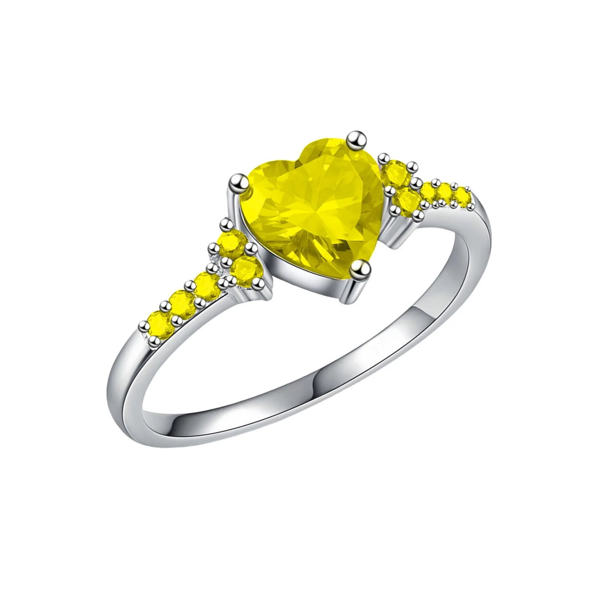 New 925 Sterling Silver Ring Heart 5A Zircon Shines Simplicity Fashion Exquisite For women Jewelry Wedding White gold plated