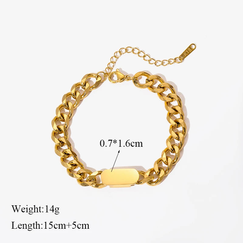 EILIECK 316L Stainless Steel Metal Hollow Heart Necklace Bracelets Set For Women Trendy Waterproof Gold Color Chain Jewelry Gift