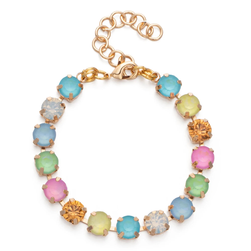 BEUTIFOR Colorful Crystal Bracelet for Women Gold Color Link Chain Bohemian Jewelry 2025