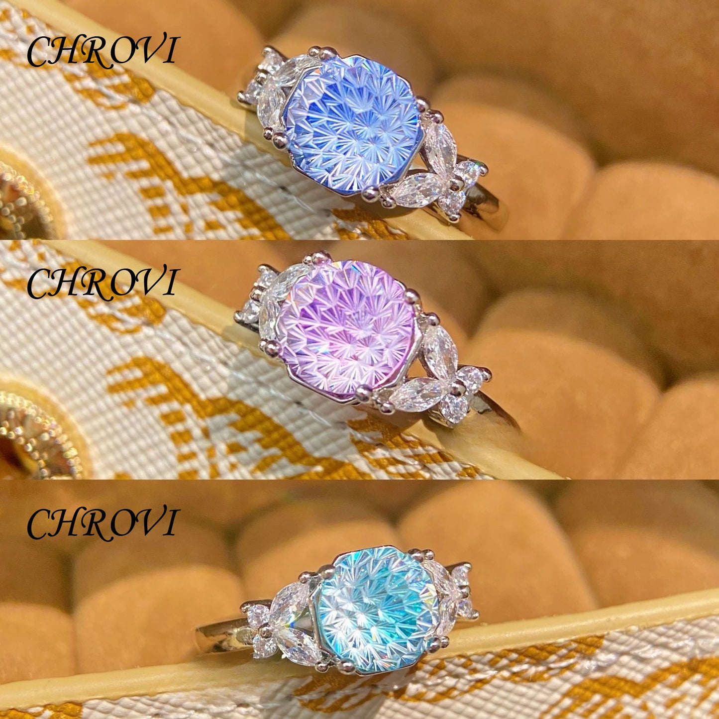 Fashion 925 Sterling Silver Light Luxury Butterfly Full Diamond Ring for Women ,mens rings