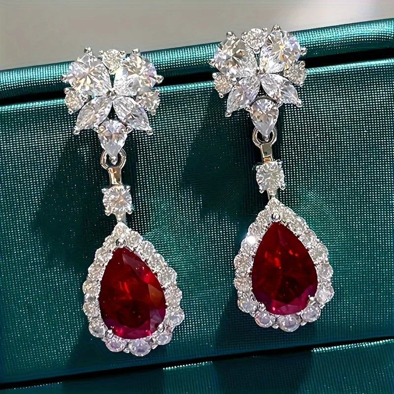 1 Pair Vintage Elegant Earrings July Birthstone Ideal for Daily Wear Banquets Perfect Valentine's Day Gift Novelty Earrings