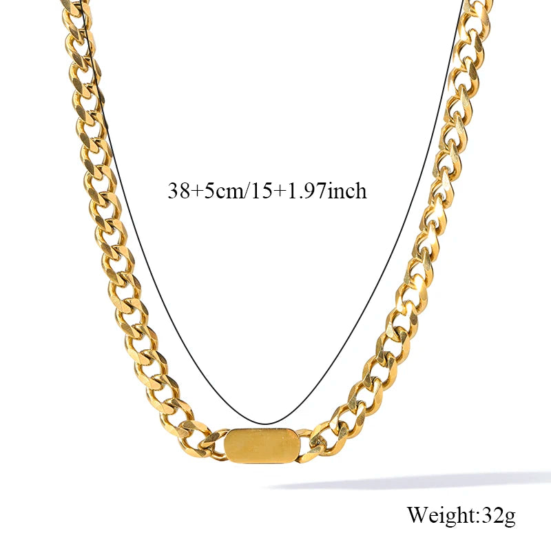 EILIECK 316L Stainless Steel Metal Hollow Heart Necklace Bracelets Set For Women Trendy Waterproof Gold Color Chain Jewelry Gift