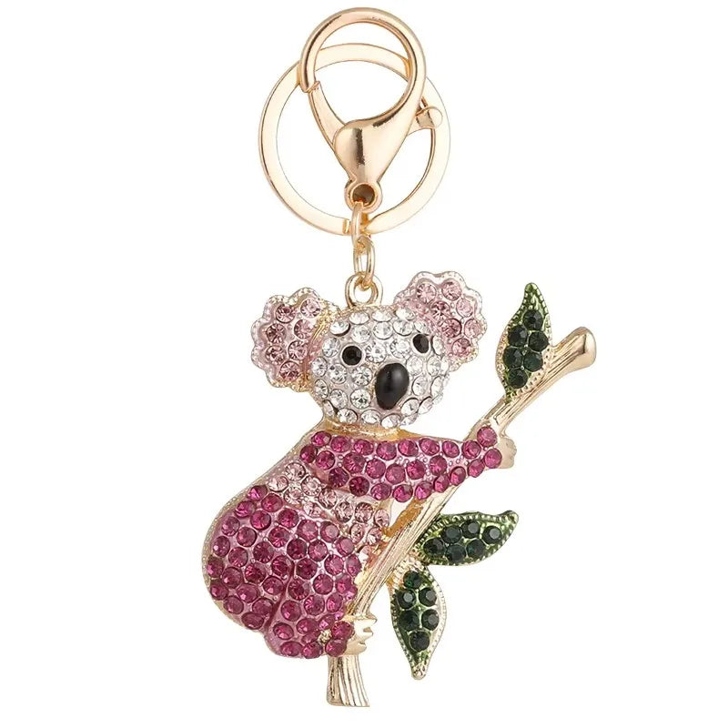 2025 NEW Koala Bear KeyChain Crystal Rhinestone Key Ring Pendant Women's Handbag Ornament Souvenir