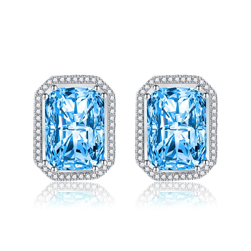 Nice Moissanite Stud Earrring 925 Sterling Silver Simplicity Exquisite For women Jewelry Wedding Plated 18K White Gold gift