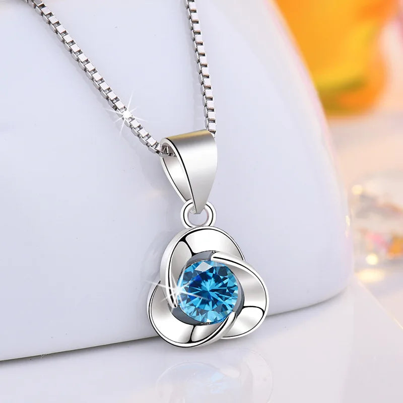 925 Sterling Silver Necklace Pendant Romance Heart Zircon High Quality For Woman Fashion Wedding Engagement Jewelry Gift