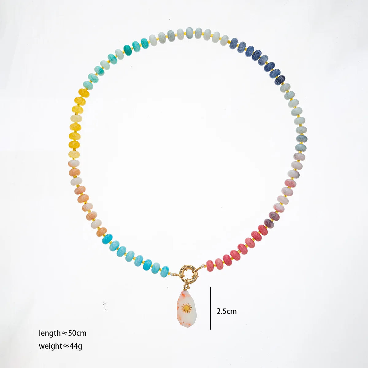 2026 Fashionable Trendy Summer Colorful Heart Beaded Necklace Colorful Beaded Necklace Back-to-School Season Gift