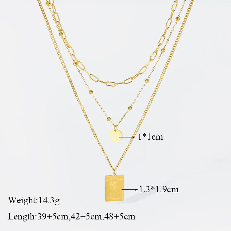EILIECK 316L Stainless Steel Exaggerated Acrylic Link Thick Chain Necklace For Women Girl Fashion Leaves Neck Chain Jewelry Gift