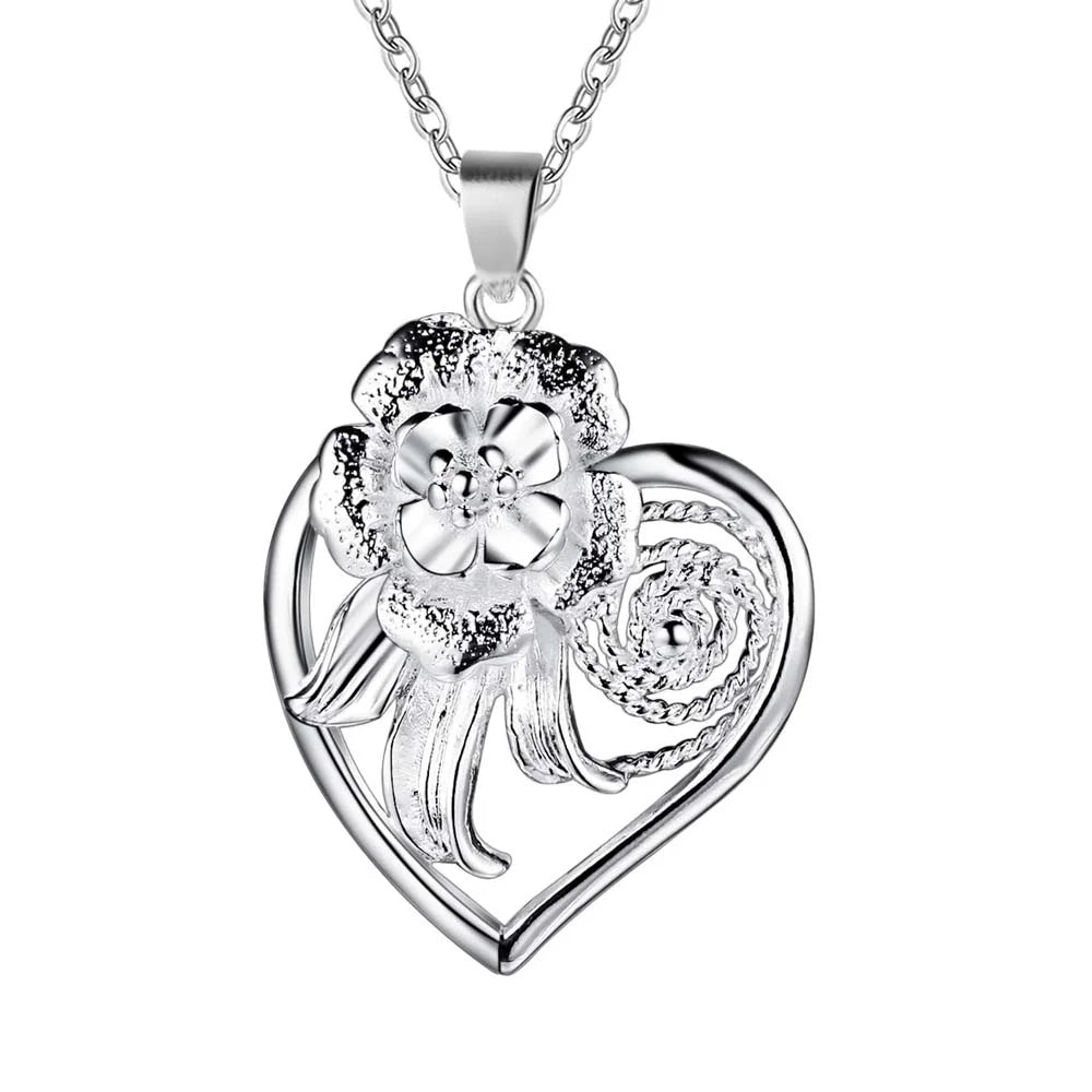 New High Quality 925 Sterling Silver Necklace Pendan Heart For Women Exquisite Student Girlfriend Jewelry Gift