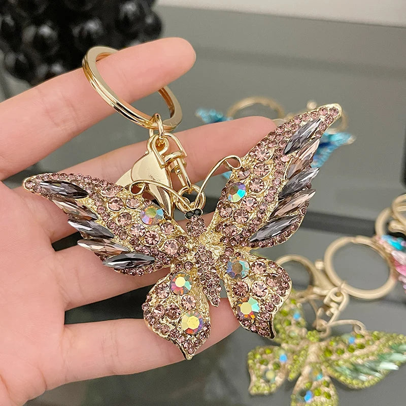 Easya 2024 Fashion Butterfly Bows Luxury Glitter Keychains High Quality Bags Decorate Wedding Gifts for Guests