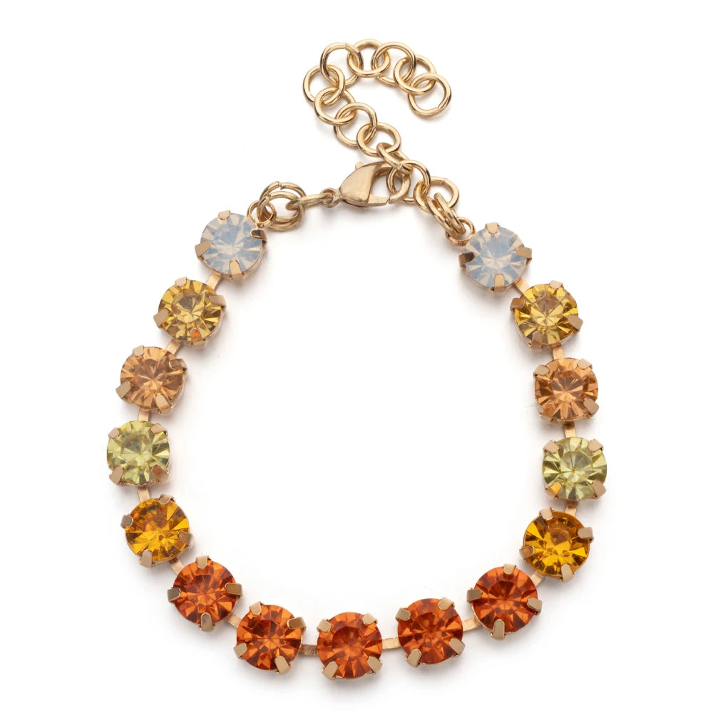 New Design Hot Deal Crystal Charms Bracelets For Women Claw Drill Set Colorful Crystal Bracelets Lobster Clasp  Link Chain