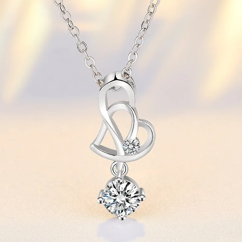 925 Sterling silver necklace pendant High quality Heart Fashion jewelry chains For Women Men Wedding Birthday Party Gift