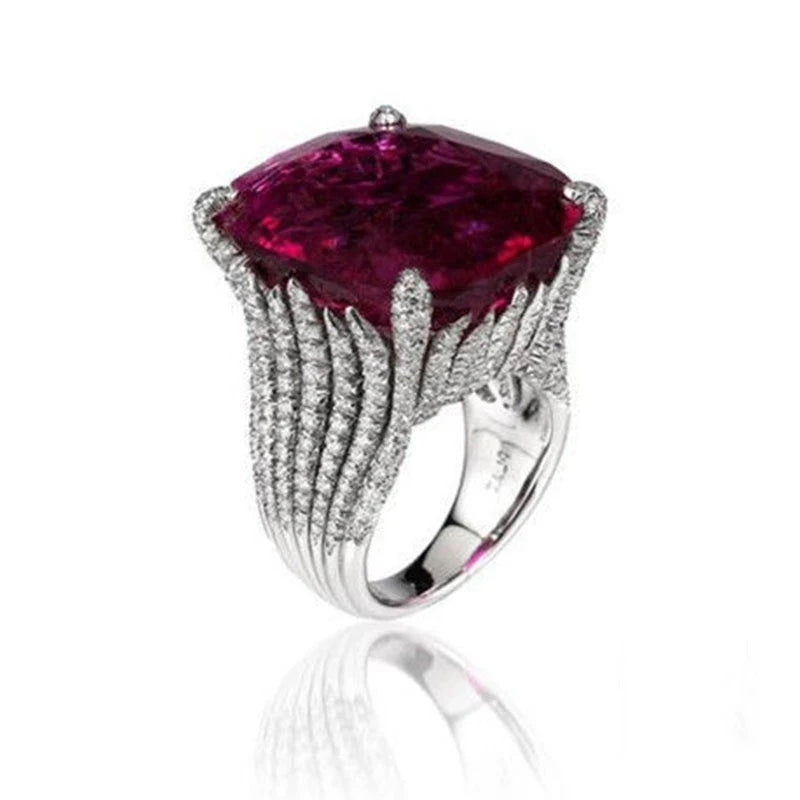Classic Luxury Real Solid 925 Silver Ring 3Ct AAA+ Zircon Wedding Sterling Jewelry Rings Engagement for Women Girls Xmas Gift