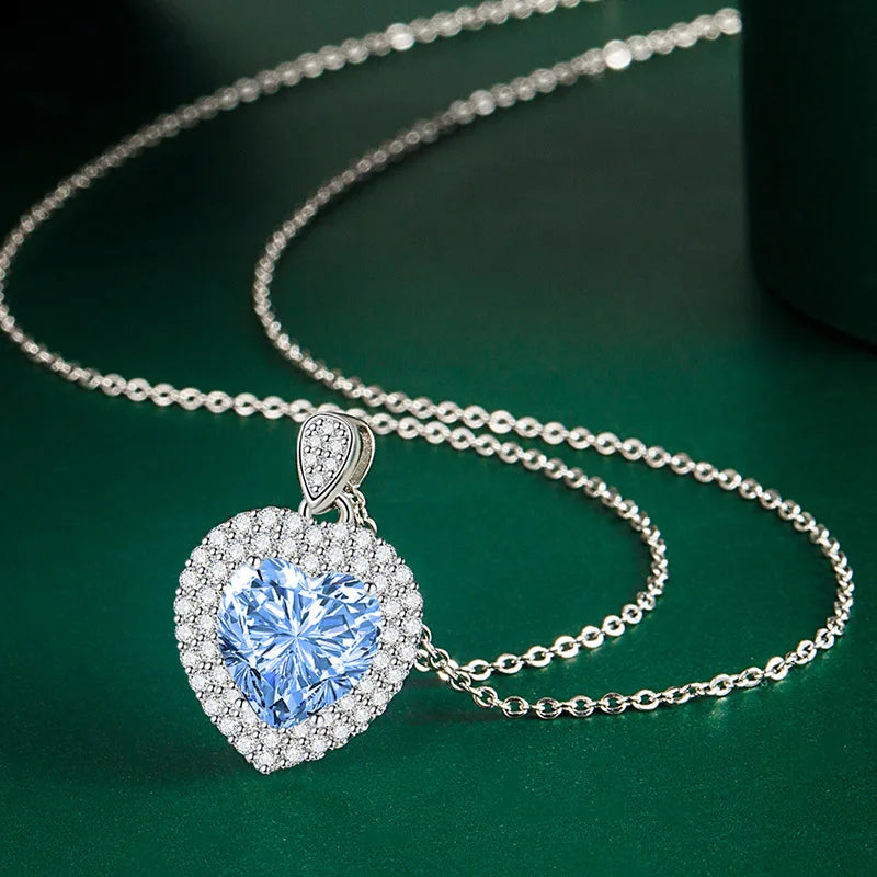New 925 Sterling Silver Necklace Pendant High Quality For Women Wedding Engagement Moissanite Jewelry Plated white gold Earrring