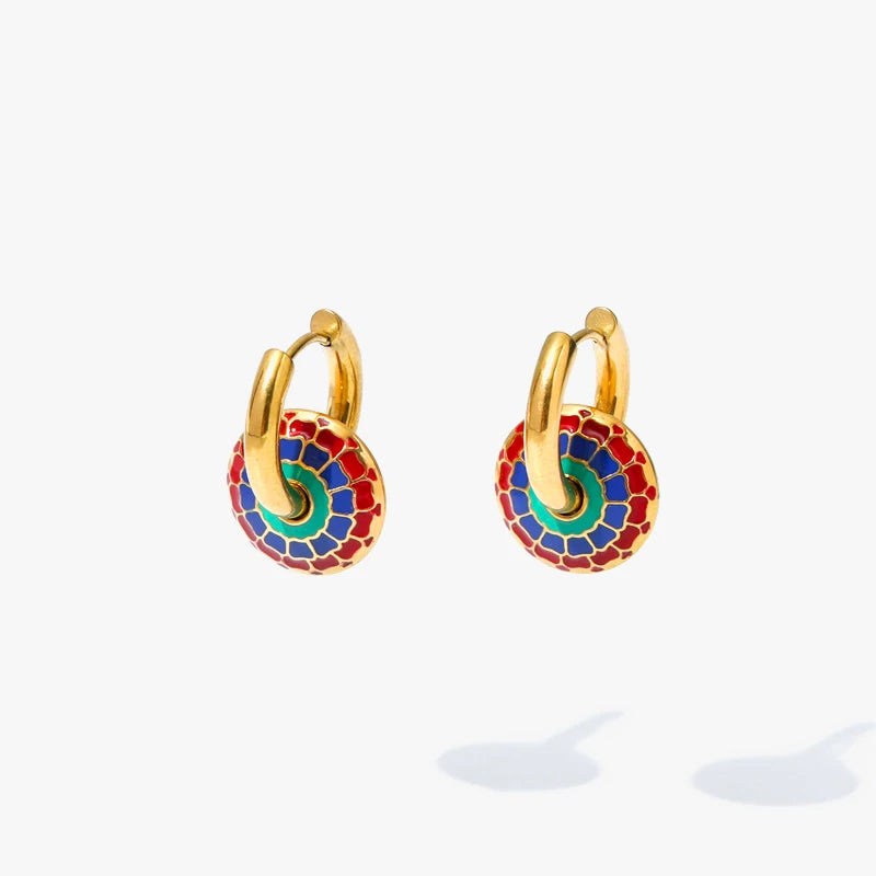 EILIECK 316L Stainless Steel Vintage Hoop Earrings For Women Girl Fashion Waterproof Small Ear Buckle Jewelry Gift Party Bijoux