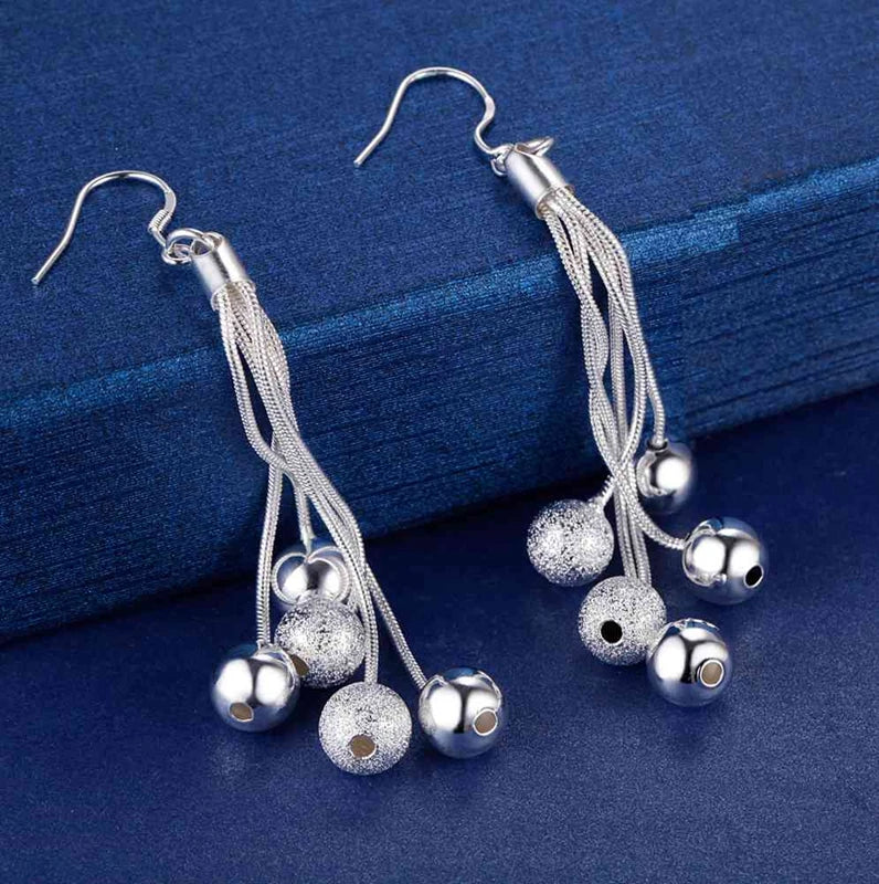 925 Sterling Silver Earrings Hot Beads For Women Exquisite Student Girlfriend Jewelry Accessories Wedding Fashion Gift