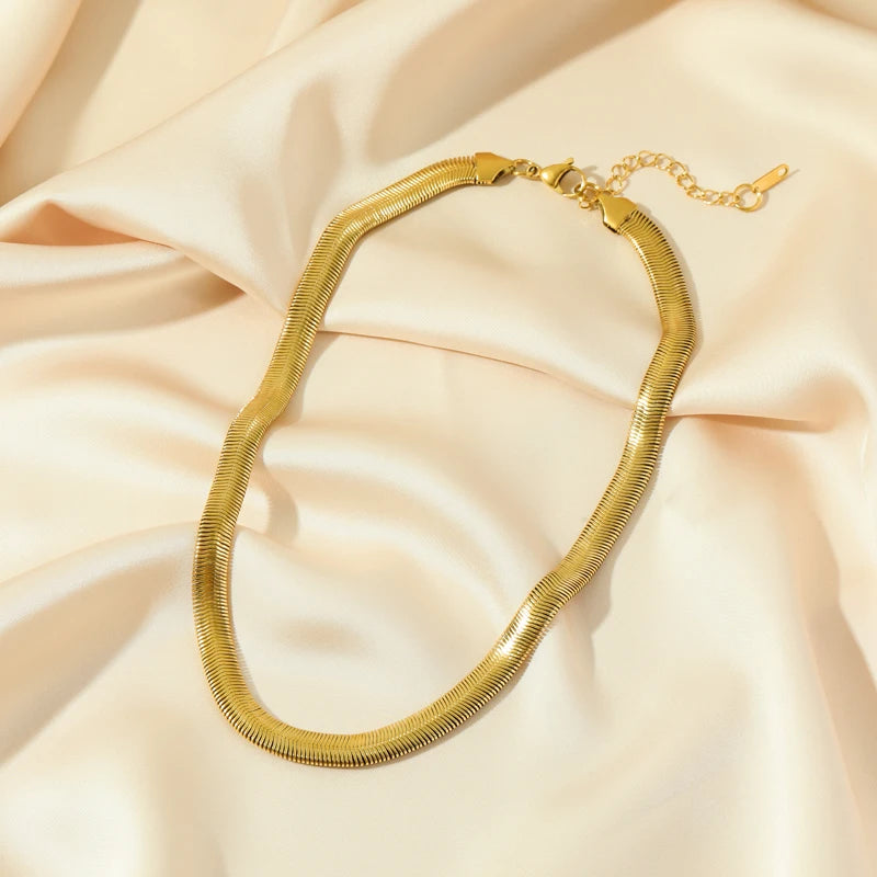 EILIECK 316L Stainless Steel Gold Color Chain Chokers Necklace For Women High Quality  Neck Chain Trendy Fashion Jewelry Bijoux