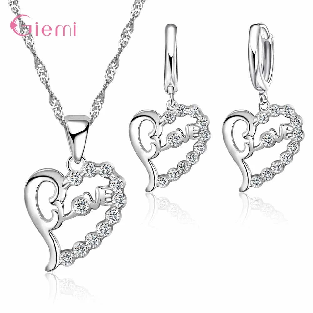 925 Silver Needle Jewelry Sets for Women Girls 34 Models Option Austrian Crystal Rhinestone Pearl Pendant Necklace Earrings