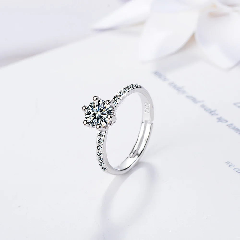New 925 Sterling Silver Zircon Ring Luxury Shines Simplicity Fashion Exquisite For women Wedding Engagement plated 18k Jewelry