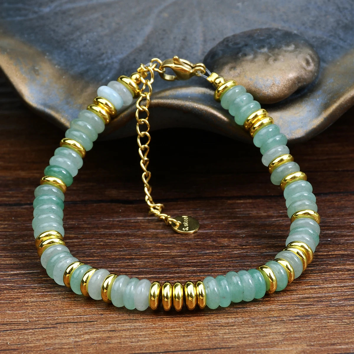 Natural Stone Colorful Mix-Gemstones Beaded Bracelet Bohemian Women's Sweet And Cute Summer Vacation Handmade Jewelry