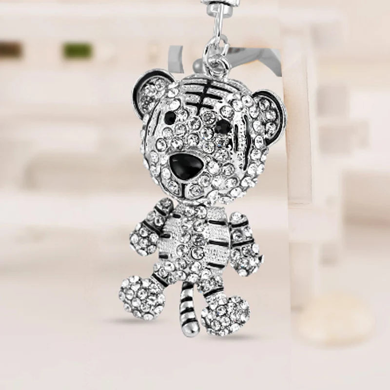 Fashion Rhinestone Crystal Metal Keychain Lovely Cartoon Marine Style Tortoise Fish Dolphin Keyring HandBag Car Pendant Gift