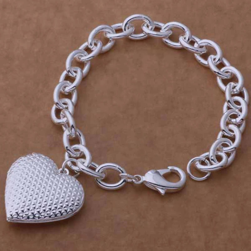 925 Sterling Silver Bracelet Picture frame High Quality Romance Chain For Women Fashion Engagement Party Wedding Jewelry Gift