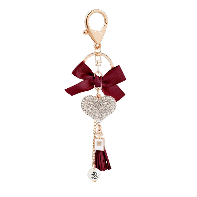 Easya New Pink Bow Love Keychain Backpack Luxury  Jewelry Gift
