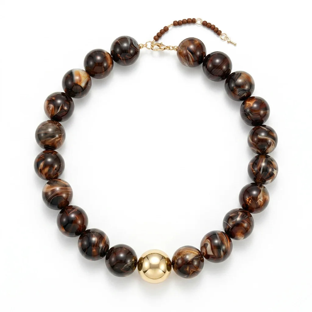 Summer Beach Chunky Bead Neckalce for Women  Multicolored Handmade Beading Collarbone Choker Boho Jewelry Holiday Gifts Bijoux