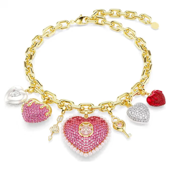 2026 New High-Quality Sparkling Crystal Seashell Seahorse Heart Cross Feather Elegant Necklace Collarbone Chain Valentine's Day